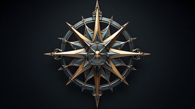 Compass Rose Sea Icon 3d