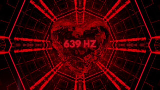 Heart Shape Graphic Moving Loops 639 Hz.