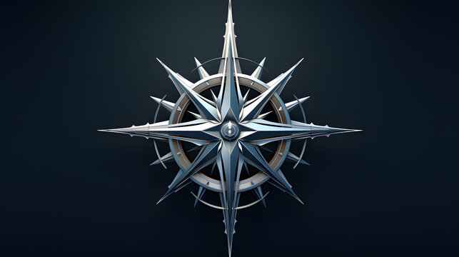 Compass Rose Sea Icon 3d