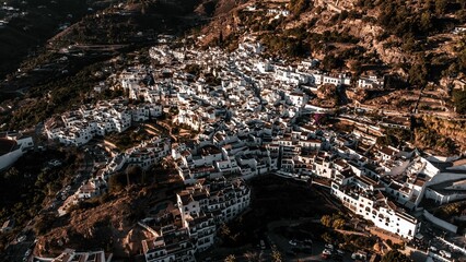 Fototapeta na wymiar Aerial view of Frigiliana. Malaga, Andalusia, southern Spain.