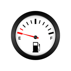 Fuel Gauge. Fuel indicators. Gas Meter.  Empty Tank. Vector Illustration.