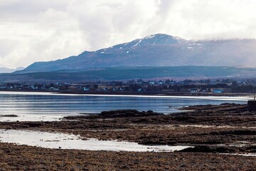 Majestic body of water near mountains in Isle of Skye, Scotland, UK