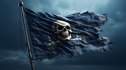 Pirate Flag sea icon 3d