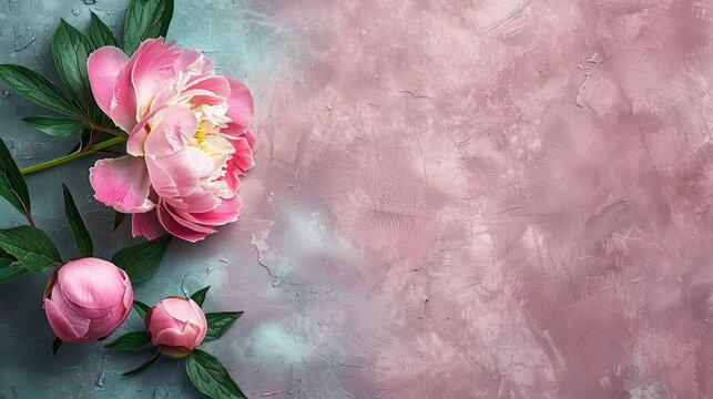 Beautiful Pink Peonies Marking the Joy of International Women's, Mother's, Valentine's, and the First Spring Day