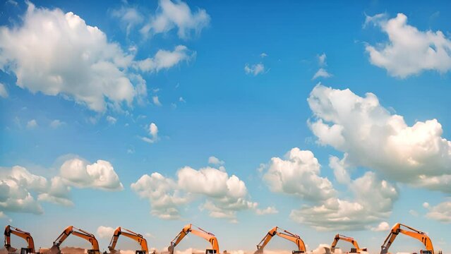 Excavators heavy equipment with Copy Space for Your Message