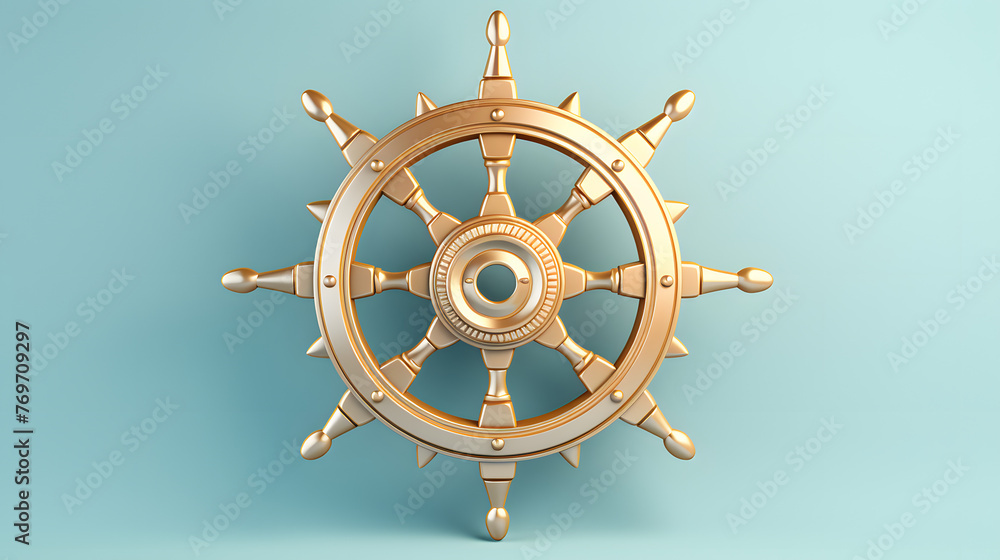 Poster Ships Wheel sea icon 3d