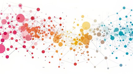 Abstract Network Design Background: Colored dots and connections form an abstract network structure, while the file is organized with regular layers and designed to accommodate the general use of colo