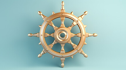 Ships Wheel sea icon 3d