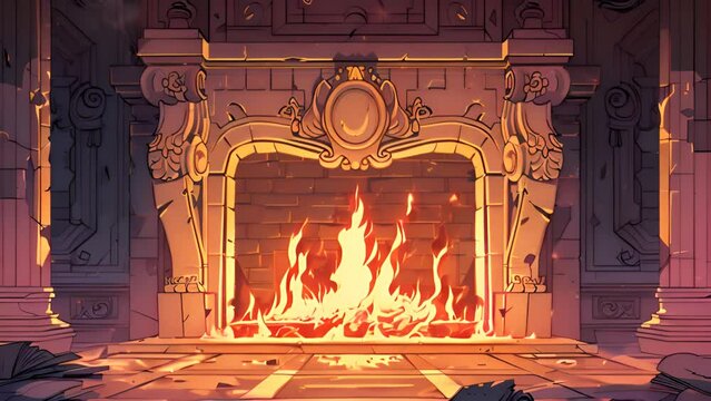 Fireplace Heating Furnace in oil painting style