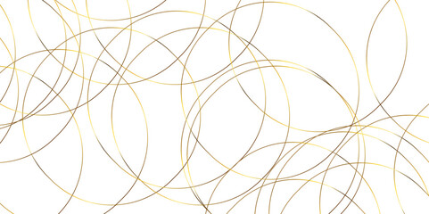 Circle lines hand drawn golden seamless pattern