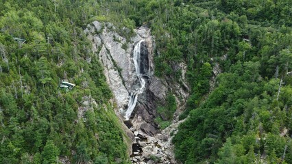 Fototapeta na wymiar Steady Brook Falls with zipline