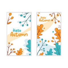 Two Flat vertical poster template for autumn celebration