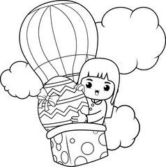 Easter Girl Coloring Page For Kids