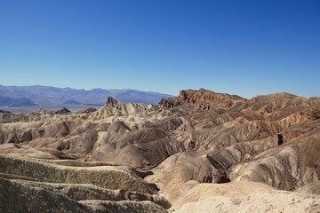Scenic view of the mountain range in Death Valley National Park, California
