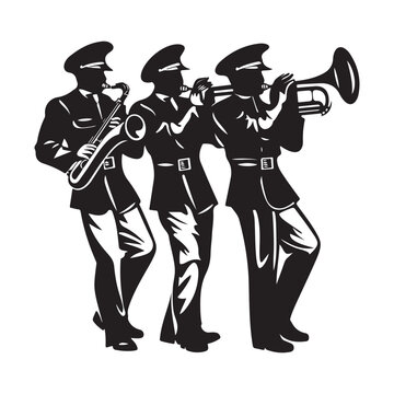 Marching Band Vector Images, illustration of a Marching Band 