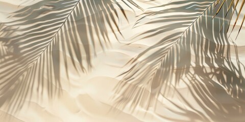 Light beige background with palm shadows