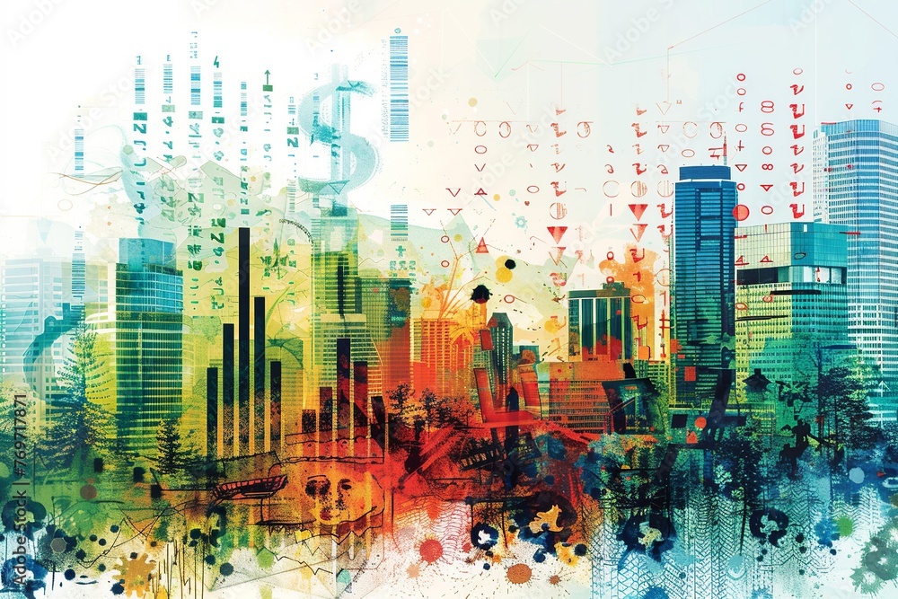 Poster embark on a visual journey depicting the evolution of financial development in business through incr