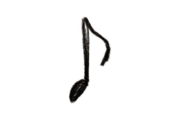 A minimalist pencil sketch of musical note isolated on a transparent background, ideal for diverse design projects.