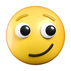 Smirking Face emoji, a face with a sly, smug, mischievous, or suggestive facial expression, emoticon 3d rendering