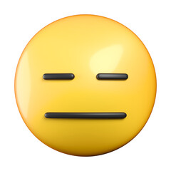 Expressionless Face emoji, a face with flat, closed eyes and mouth, emoticon 3d rendering