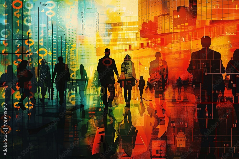 Poster embark on a visual journey depicting the evolution of financial development in business through incr