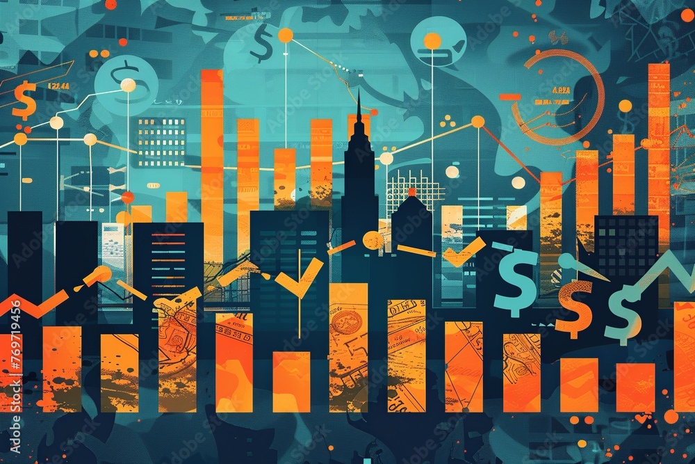 Poster embark on a visual journey depicting the evolution of financial development in business through incr