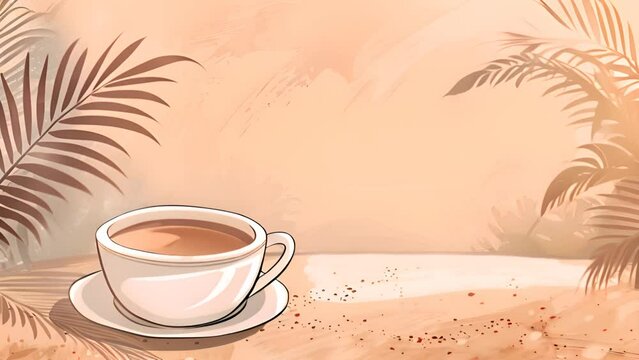 coffee in oil painting style