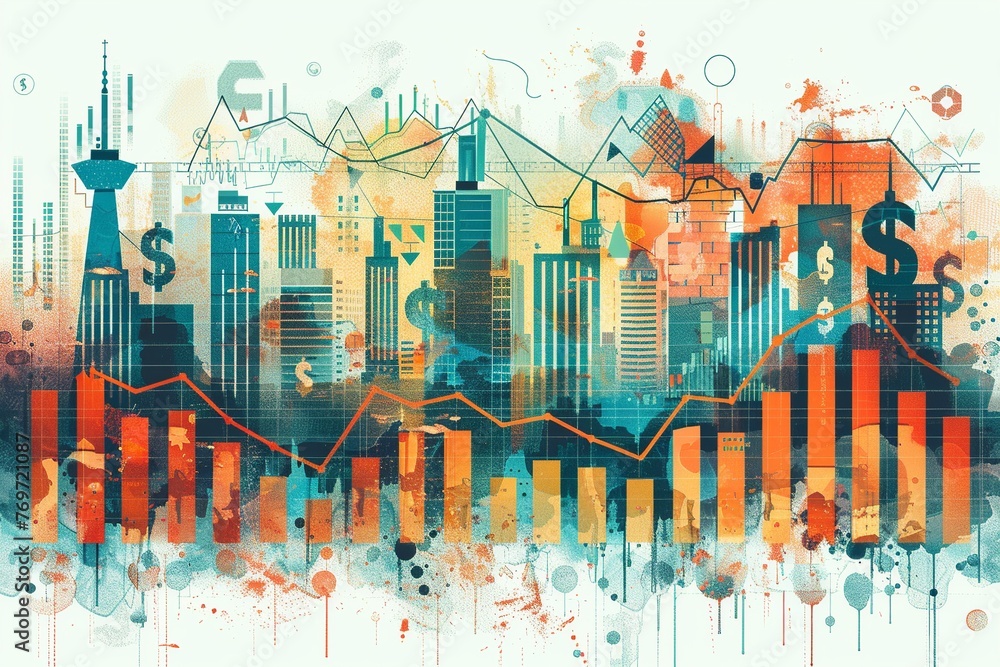 Poster embark on a visual journey depicting the evolution of financial development in business through incr