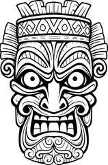 Handdrawn tiki mask drawing