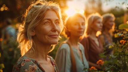 A group of older adults participating in a guided physiotherapy session outdoors in a park, focusing on mobility and balance exercises