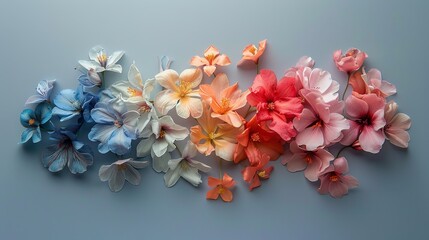 Obraz premium A graph made of blooming flowers, each petal representing a data point
