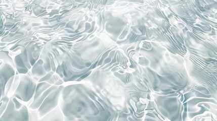 Abstract white clear water texture background with ripples and waves, top view. Minimalist and clean background. - obrazy, fototapety, plakaty