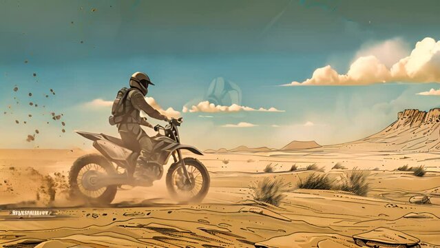 Speed and Color: Vibrant Oil Painted Motocross Mastery