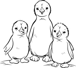 Penguin sketch drawing