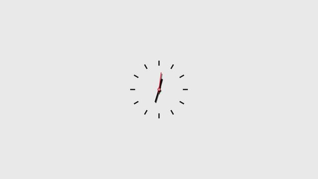 Clock time-lapse animation. Animation simulating a time-lapse of a wall clock with moving shadows.