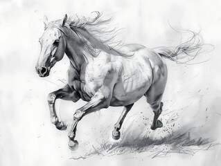Obraz na płótnie Canvas painting horse wall art, a symbol of progress and strength.