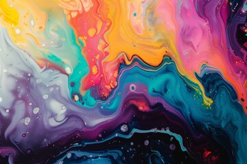 Fluid abstract pattern of swirling colors