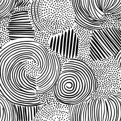 Abstract doodle circle pattern seamless
