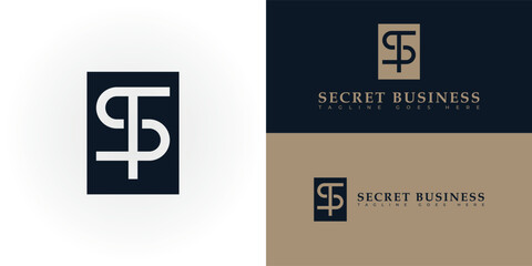 Abstract initial letter SB or BS logo in deep blue color isolated on multiple white, blue, and gold backgrounds. The logo is suitable for business and consulting company logo icon design inspiration