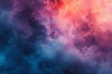 Fotobehang Colorful smoke background perfect for modern designs, posters, album covers, and digital art projects needing vibrant and dynamic textures. © masmadz99