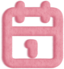 Calendar Pink Fluffy Icon