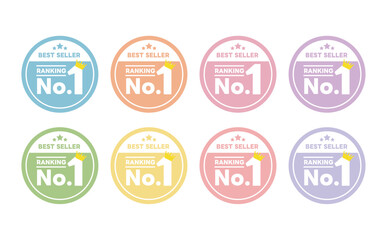 パステルカラー　メダル　ランキング　素材セット バッジ	
