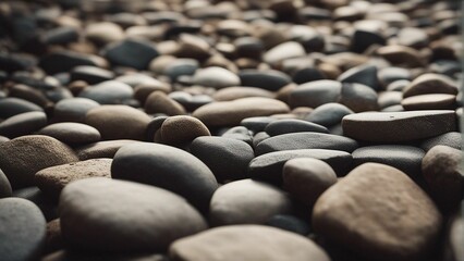 rocks and pebbles sit on the ground together and rest up close