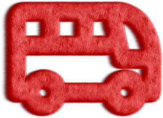 Bus Red Fluffy Icon