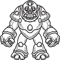 Golem coloring pages. Monster rock coloring pages