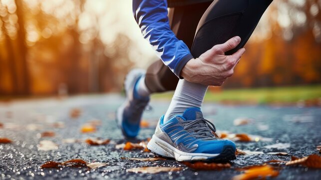 A Young Runner's Struggle with Shin Splints, Captured in a Moment of Pain