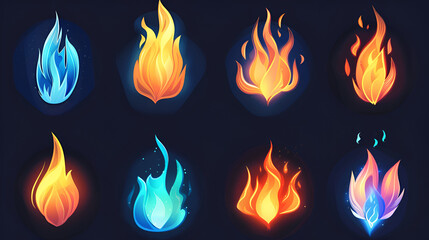 concept flame fire icon vector illustration, generative Ai