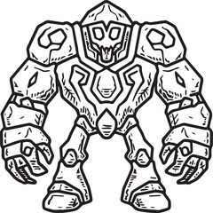 Golem coloring pages. Monster rock coloring pages