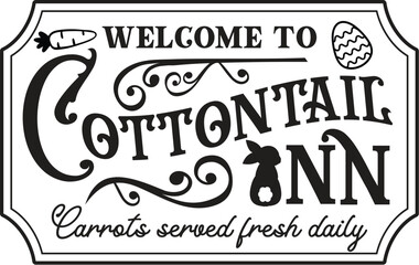 Easter Sign Vector Illustration, Spring Quote, Easter Bunny Vector