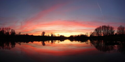 Beautiful colorful sunset -water reflection
